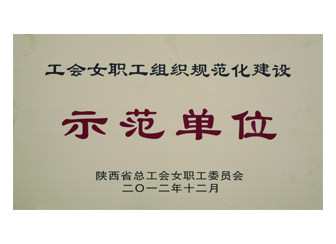 2012年獲陜西省工會女職工組織規范化建設“示范單位”